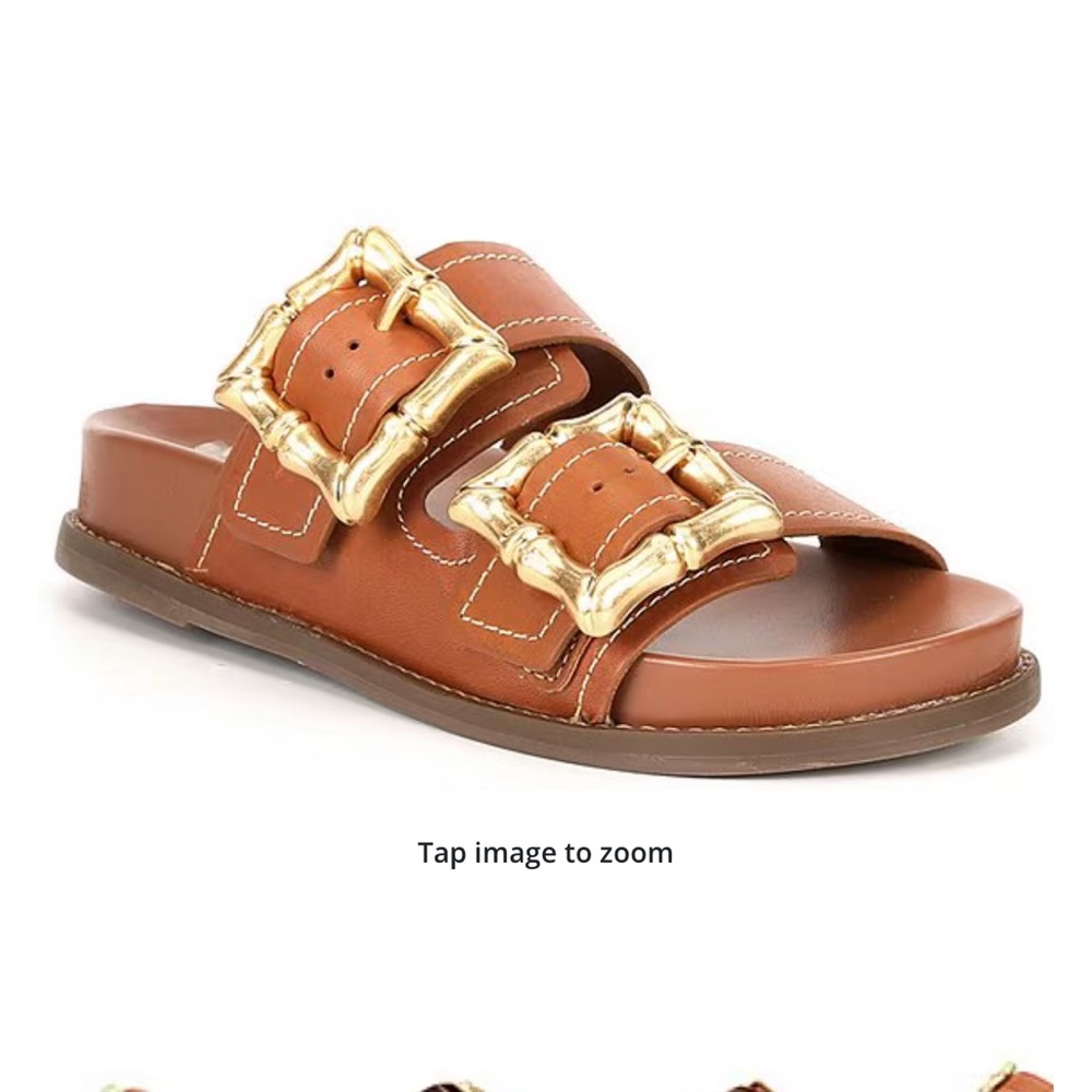 SCHUTZ Brown Sandals with Gold Accents